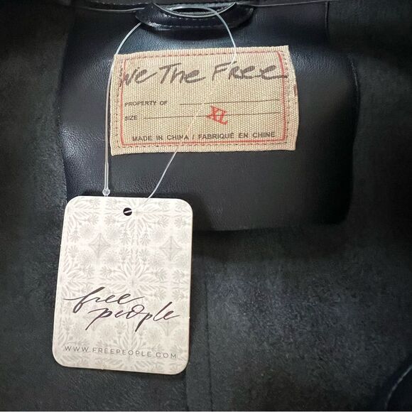 NWT Free People We the Free Jacket Black Vegan Leather Size XL - Picture 6 of 9